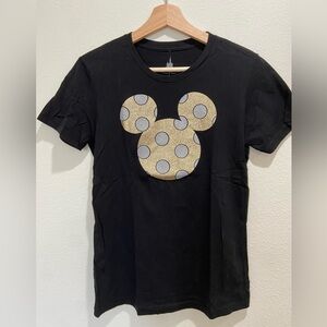 Disney Black Tee with Gold Polka Dot Mickey